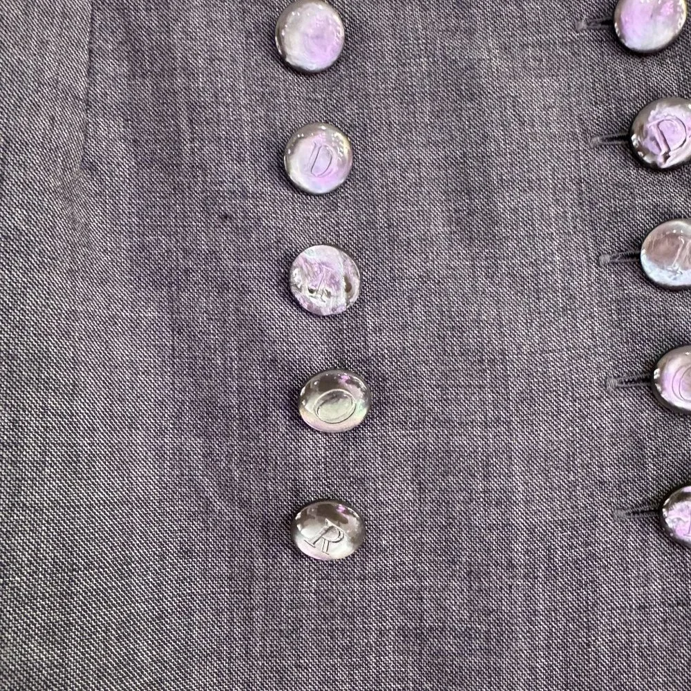 Vintage Christian Dior Womens Gray 90s Tailored Front Button Mini Skirt Size 10 - Picture 3 of 8